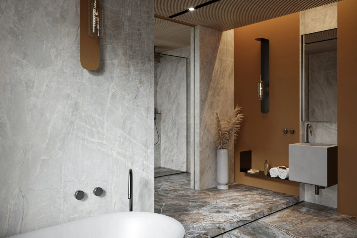 Brazilian Quartzite Cerrad  – elegancja inspirowana naturą w luksusowej łazience