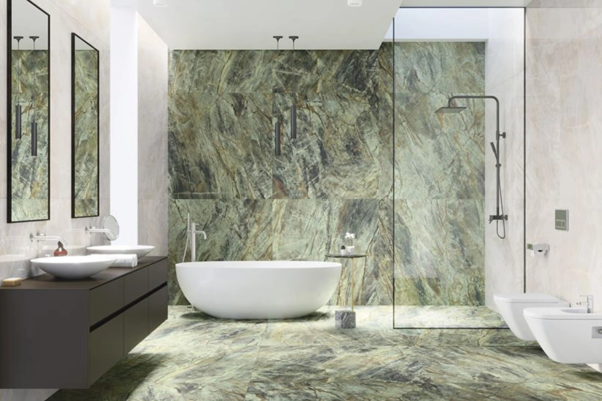Brazilian Quartzite Green Cerrad – moc natury w eleganckiej łazience