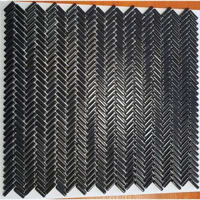 EL CASA ENAMEL HERRINGBONE NEGRO BRILLO 28,0x30,3
