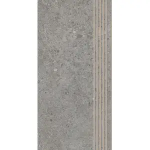 Paradyż Authority Grey Stopnica Prosta Nacinana Mat. 29,8x59,8
