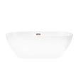Wanna wolnostojąca Corsan RENO 170 x 80 cm Korek klik-klak Miedziany / Różowe Złoto