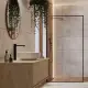 Zestaw prysznicowy Corsan Ango czarny z deszczownicą LED, baterią i słuchawką