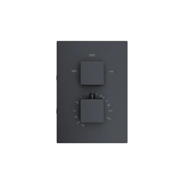 Zestaw prysznicowy Corsan Ango czarny z deszczownicą 25 cm, baterią termostatyczną i prysznicem