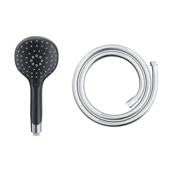 Słuchawka prysznicowa Corsan CMP002BL czarna z wężem prysznicowym CMW150