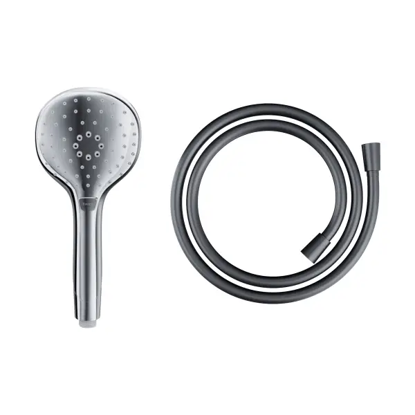Słuchawka prysznicowa Corsan CMP002CH chrom z wężem prysznicowym CMW250 PCV czarnym