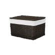 Skrzynia wiklinowa z wyściółką Koszoplotka czarny wenge 58x43x35h