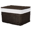 Skrzynia wiklinowa z wyściółką Koszoplotka czarny wenge 58x43x35h