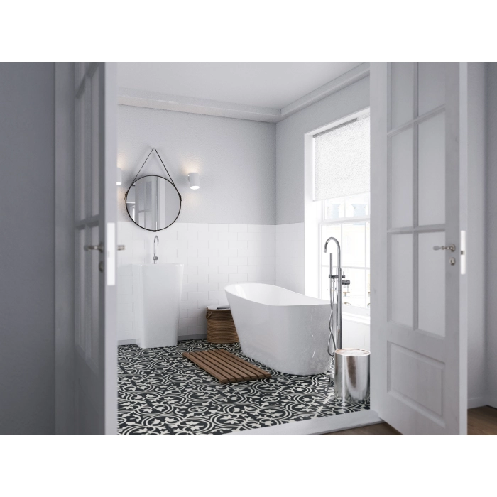 Wanna wolnostojąca Corsan ESTELLA 160 x 74 cm Korek klik-klak Biały