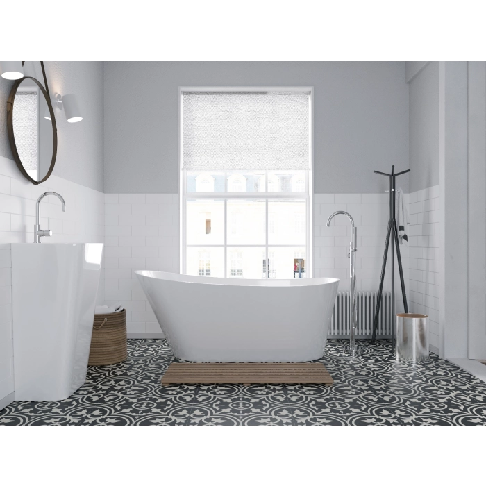 Wanna wolnostojąca Corsan ESTELLA 160 x 74 cm Korek klik-klak Biały