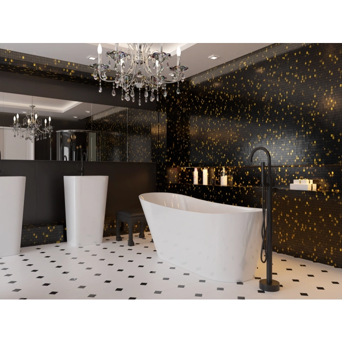 Wanna wolnostojąca Corsan ESTELLA 160 x 74 cm Korek klik-klak Biały