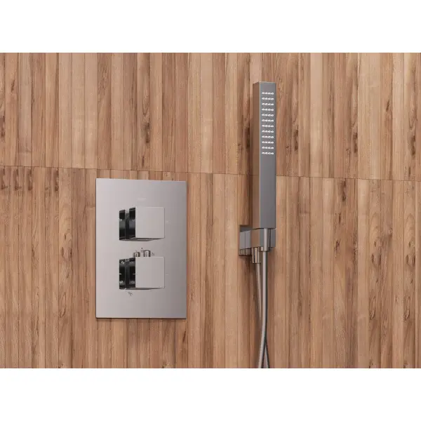 Zestaw prysznicowy Corsan Ango chrom z deszczownicą 25 cm, baterią termostatyczną i prysznicem