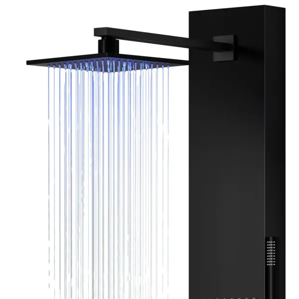 Panel prysznicowy Corsan NEO Mieszacz Czarna stal Deszczownica LED