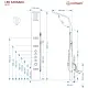 Panel prysznicowy Corsan LED KASKADA Termostat Srebrny Deszczownica LED