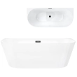 Wanna przyścienna wolnostojąca Corsan MONO 170 x 80 cm Korek klik-klak Grafit / GunMetal