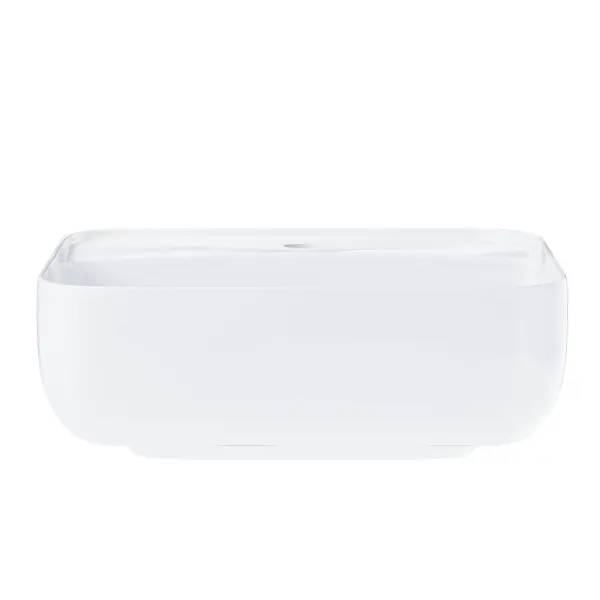 Umywalka nablatowa Corsan kwadratowa 395x395x145 mm z otworem na baterię i korkiem Klik-Klak białym