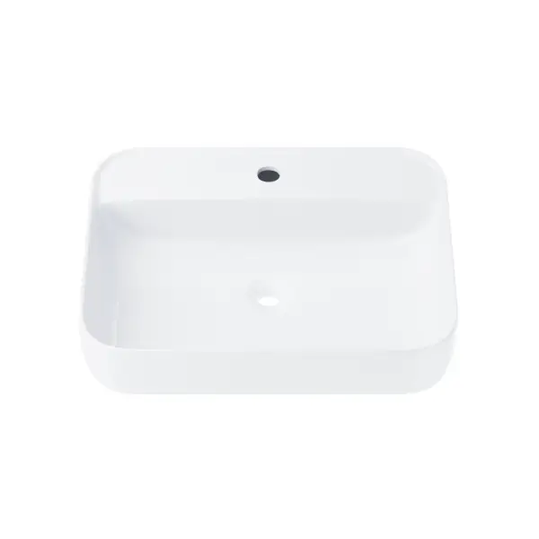 Wolnostojąca umywalka nablatowa Corsan prostokątna biała 500x400x140 cm z otworem na baterię