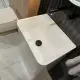 Stojąca umywalka akrylowa Corsan Olia z syfonem i czarnym korkiem