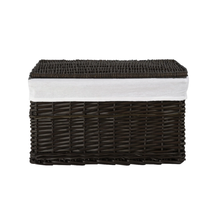 Skrzynia wiklinowa z wyściółką Koszoplotka czarna wenge 52x36x30h