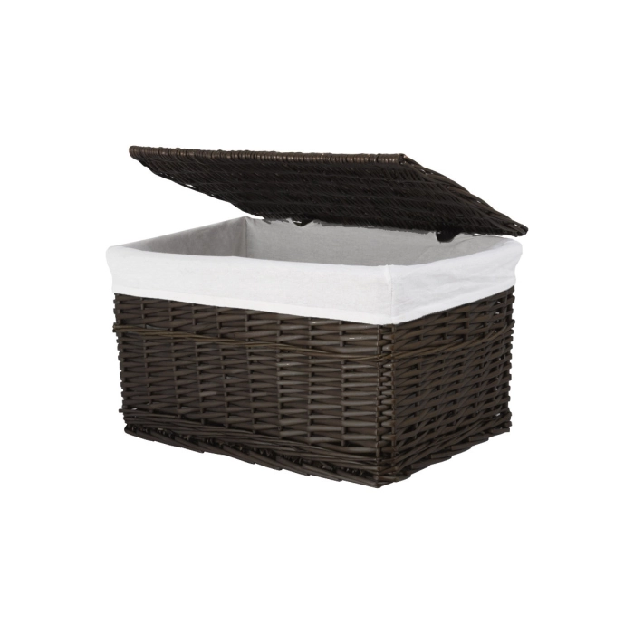 Skrzynia wiklinowa z wyściółką Koszoplotka czarna wenge 52x36x30h