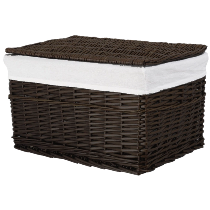Skrzynia wiklinowa z wyściółką Koszoplotka czarna wenge 52x36x30h