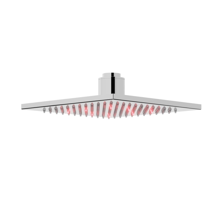 Zestaw prysznicowy Corsan Ango chrom z deszczownicą LED, baterią termostatyczną, słuchawką i wylewką