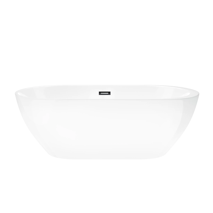 Wanna wolnostojąca Corsan RENO 170 x 80 cm z boczną półką Korek klik-klak Grafit / GunMetal