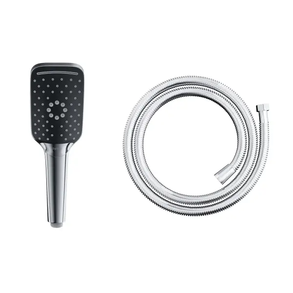 Słuchawka prysznicowa Corsan CMP003BLCH czarna z wężem prysznicowym CMW150