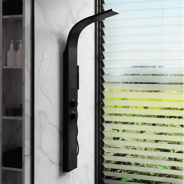Panel prysznicowy Corsan ALTO Mieszacz Czarny Deszczownica LED