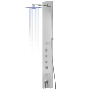 Panel prysznicowy Corsan NEO Mieszacz Stal Deszczownica LED Wylewka