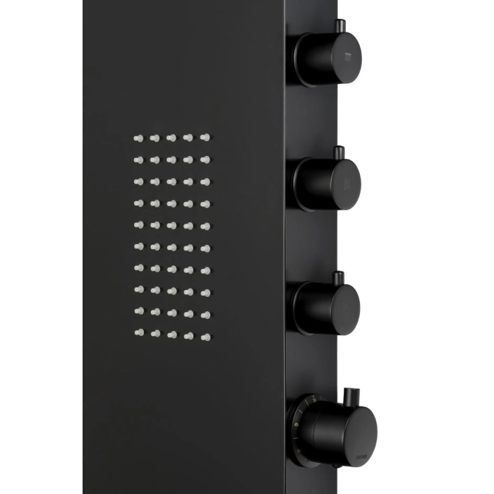 Panel prysznicowy Corsan DUO Termostat Czarny Deszczownica LED