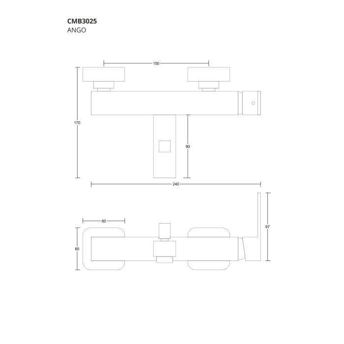 Bateria wannowa Corsan Ango CMB3025BL czarna
