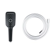 Słuchawka prysznicowa Corsan CMP003BL/BL czarna z wężem prysznicowym CMW250 PCV