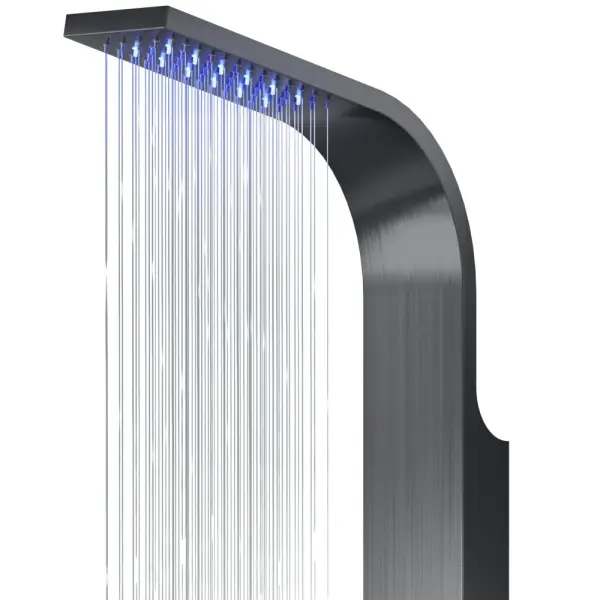 Panel prysznicowy Corsan SNAKE Mieszacz Stal GunMetal Deszczownica LED Wylewka