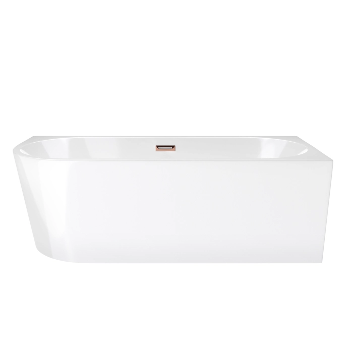 Wanna wolnostojąca narożna Corsan INTERO SLIM 150 x 75 Montaż prawostronny Korek klik-klak Miedziany / Różowe Złoto
