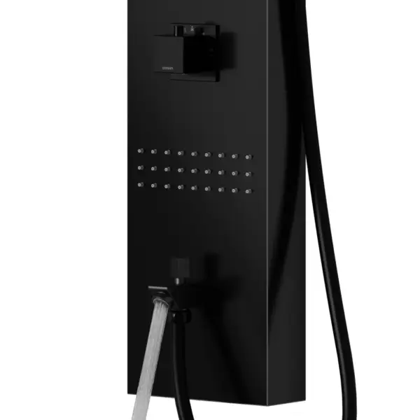 Panel prysznicowy Corsan NEO Termostat Czarna stal Deszczownica LED Wylewka
