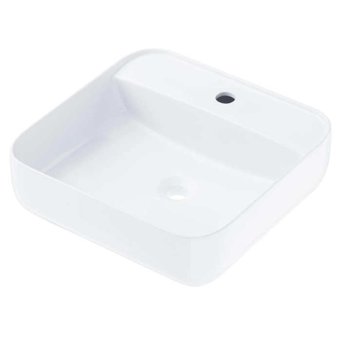 Umywalka nablatowa Corsan 649902 kwadratowa 395x395x145 mm z otworem na baterię