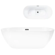 Wanna wolnostojąca Corsan RENO 170 x 80 cm z boczną półką Korek klik-klak Czarny
