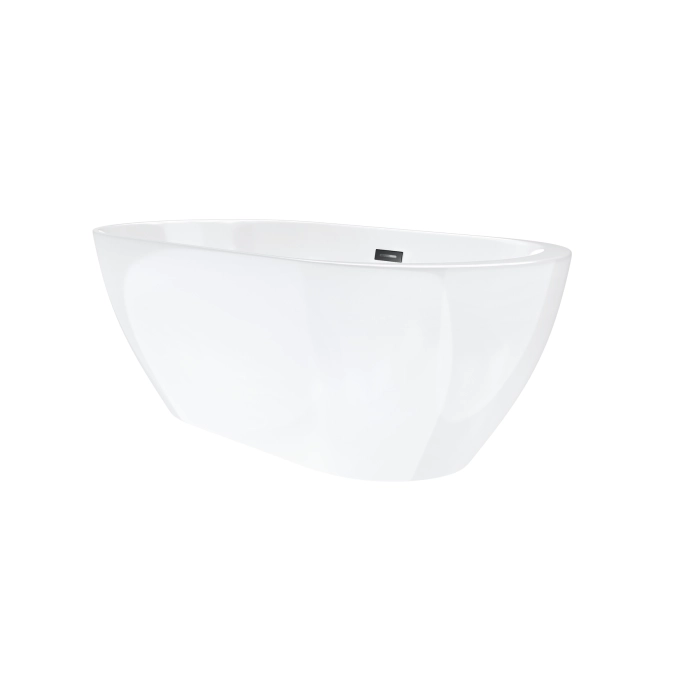 Wanna wolnostojąca Corsan RENO 170 x 80 cm z boczną półką Korek klik-klak Czarny