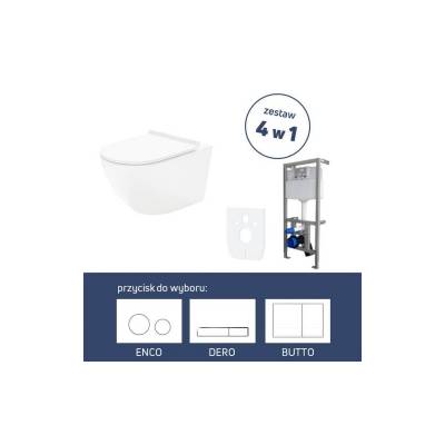 Zestaw łazienkowy 4w1 DECOS Rimless MINI + przycisk