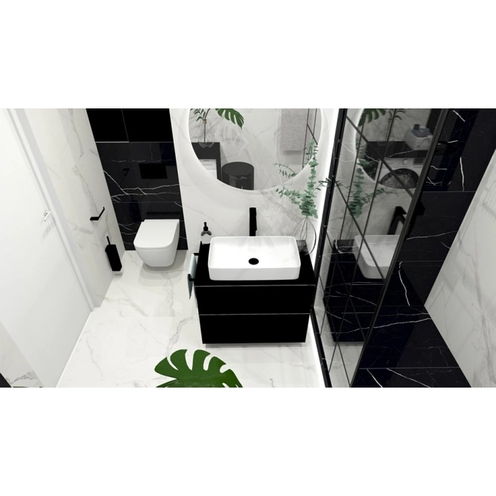 Tubądzin Maciej Zień Listwa ścienna Black pulpis 1 89,8x3,9x0,8