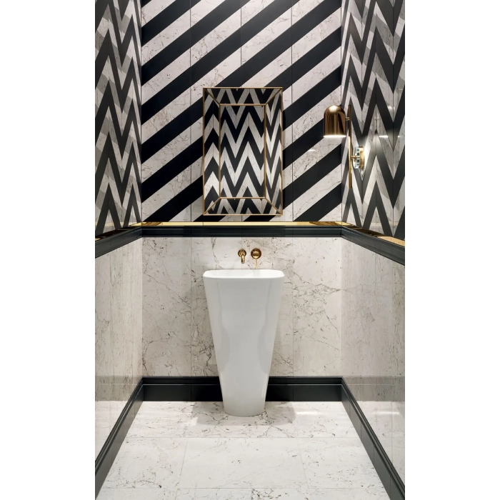 Tubądzin Maciej Zień Listwa ścienna Sophisticated white right 41,7x9,8