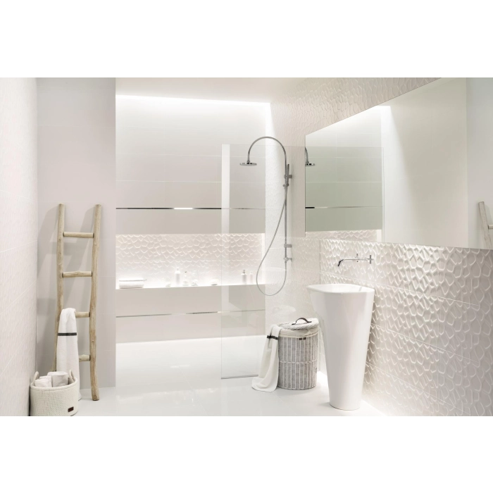 Tubądzin Płytka ścienna All in white 6 STR 23,7x7,8