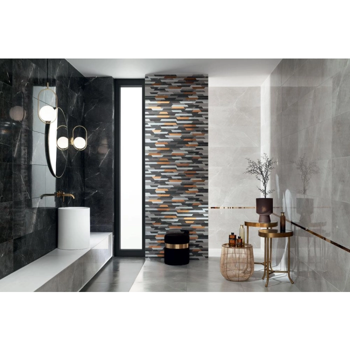 Tubądzin Dekor ścienny Brainstorm grey 32,8x89,8