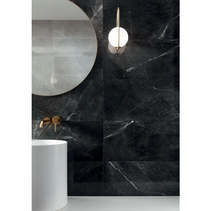 Tubądzin Płytka ścienna Brainstorm black 32,8x89,8