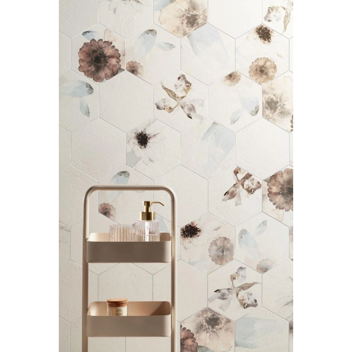 Tubądzin Dekor ścienny Mild Garden hex 22,1x19,2