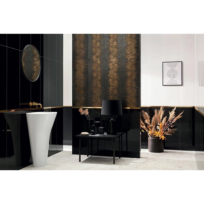 Tubądzin Dekor ścienny Stardust black 32,8x89,8