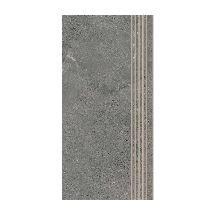 Paradyż Authority Graphite Stopnica Prosta Nacinana Mat. 29,8x59,8