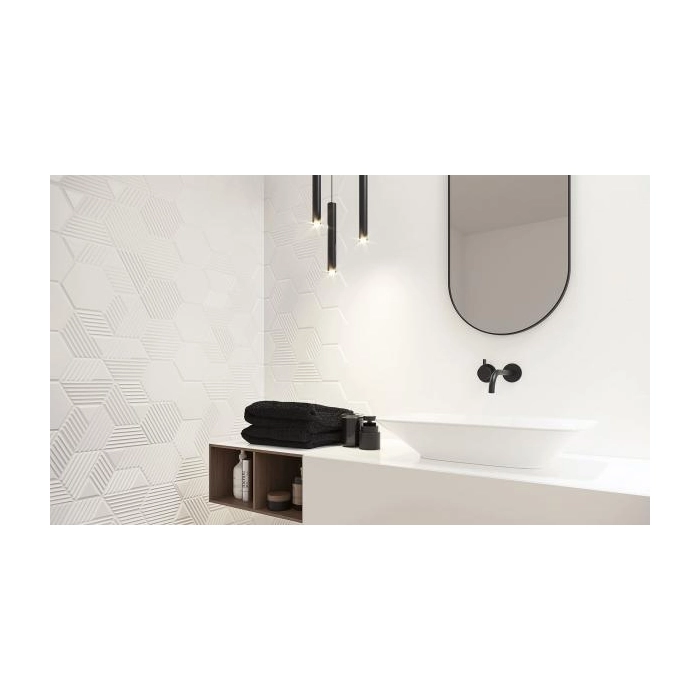 Paradyż Woodskin Bianco Heksagon Struktura B Ściana 19,8x17,1