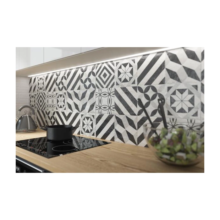 Paradyż Modern Nero Gres Szkl. Struktura Octagon 19,8x19,8