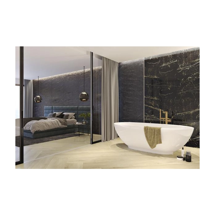 Paradyż Golden Hills Nero Ściana Struktura Rekt. 29,8x89,8